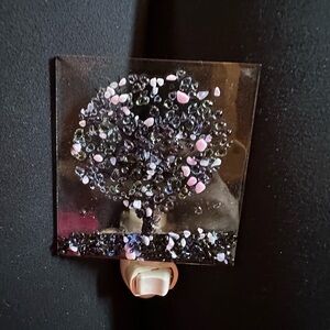 Decorative Tree Nightlight with Pink and Black Accents